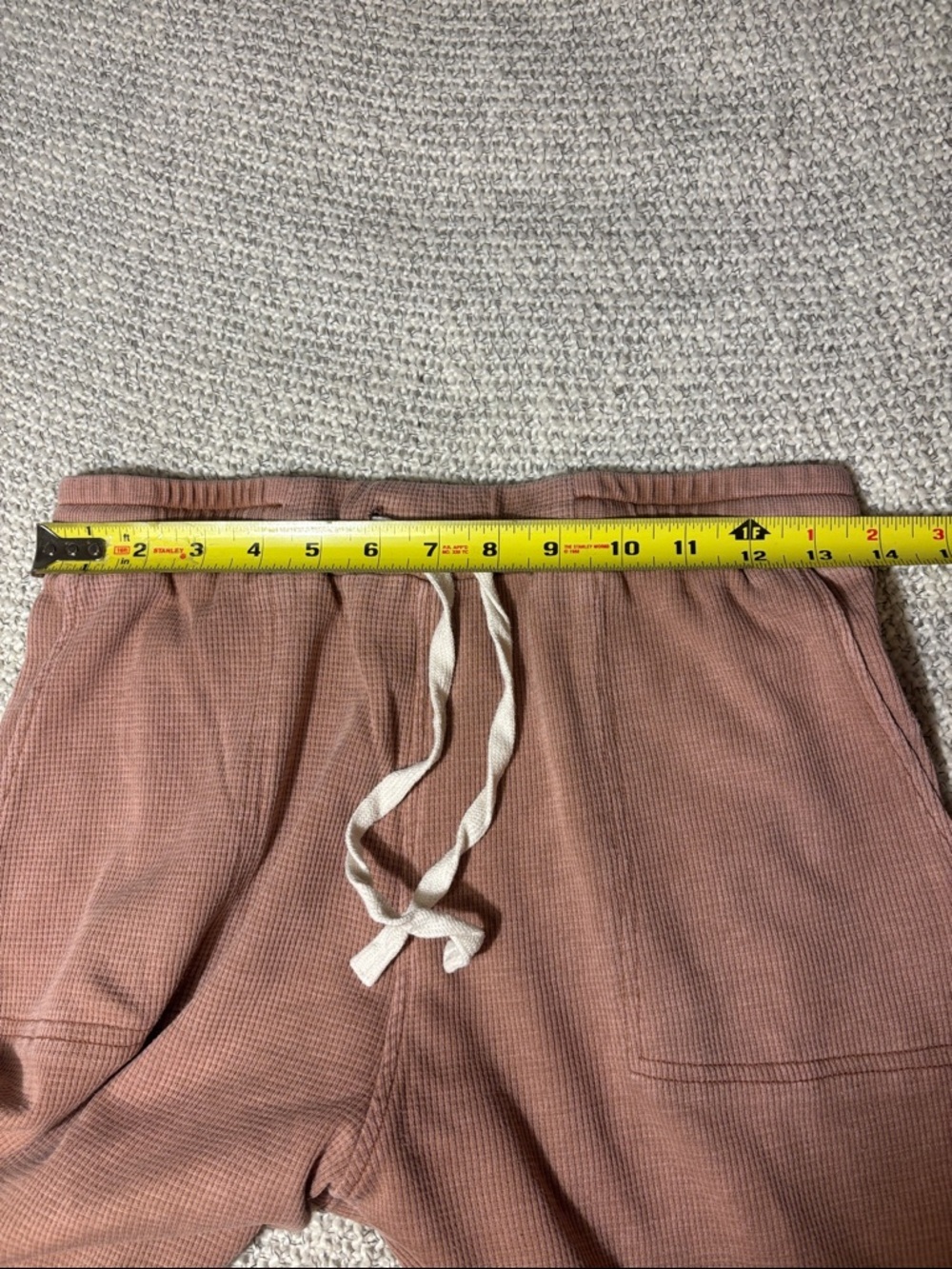 Ribbed Drawstring Lounge Pants with Pockets, Rust - Picture 4 of 7